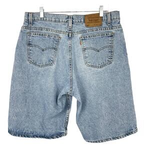 Vintage Orange Tab Levi’s 550 Light Wash Denim Shorts Sz 38 Baggy Y2K Dad Shorts